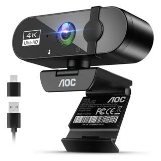 Webcam 4K AC310 con Micrófono de Cancelación de Ruido y Ángulo de Visión de 99°