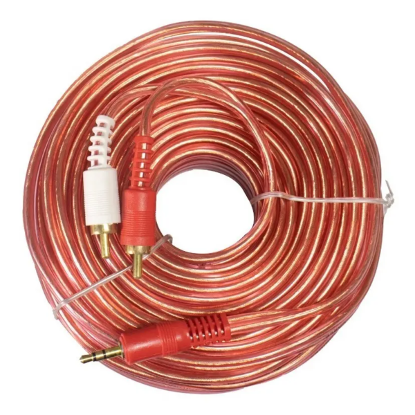 Cable de Audio 2 RCA a Plug 3.5 mm Estéreo Hi-Tronic CU4042/15 15 Metros