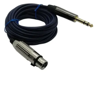 Cable de Audio Plug 6.35 mm Mono a Canon XLR Hembra Techman CA-164-7 5 Metros