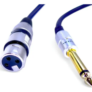 Cable de Audio Canon XLR Hembra a Plug 6.35 mm Mono Digital MC8096F-3 3.6 Metros