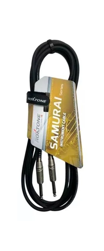 Cable de Audio Plug 6.35 mm Mono a Plug 6.35 mm Mono Roxtone SGJJ100L10-PB 10 Metros